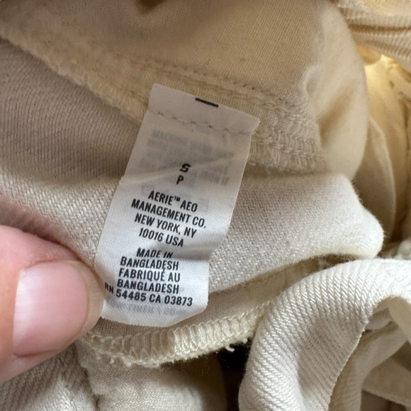 Aerie paper bag waist pants super soft comfy women’s small cream - Picture 7 of 11